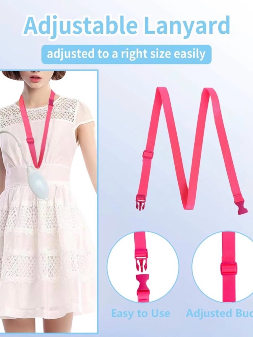 NEW Adjustable Pink Lanyard shower drains